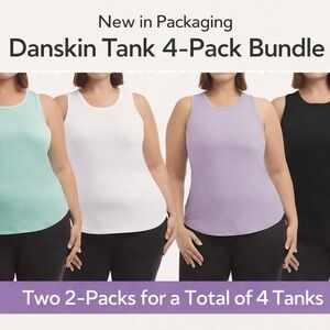 Danskin Tank Tops Bundle 4 Pack NWT Activewear Gym Yoga Tanks Size L